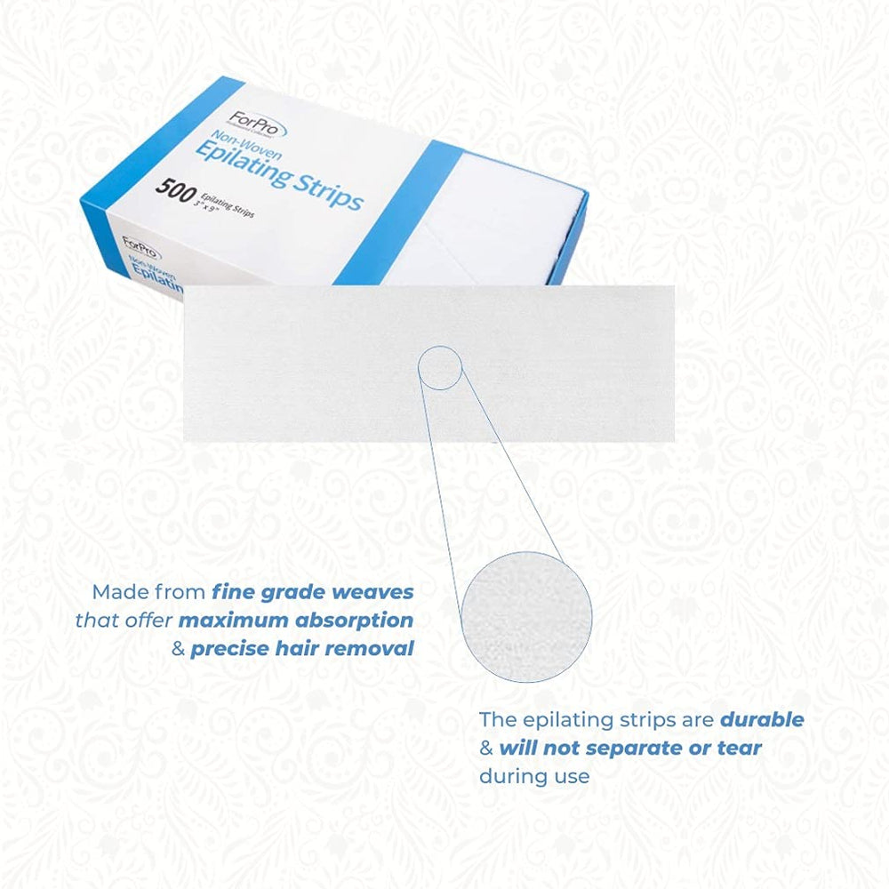 ForPro medium-thickness strips designed for legs, arms, and back waxing.