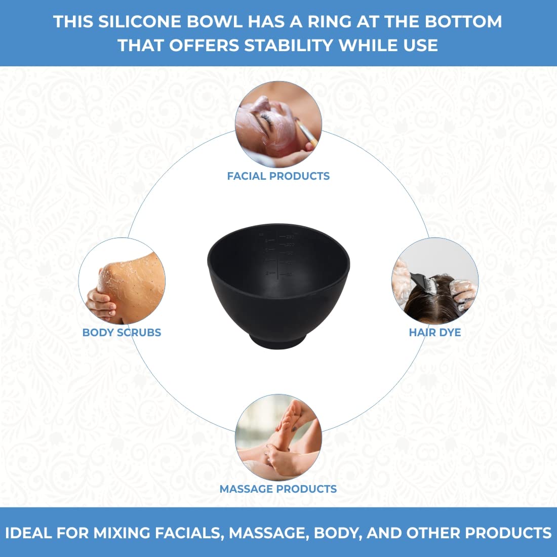 ForPro Professional Collection silicone bowl black multi-use facial massage body prep.
