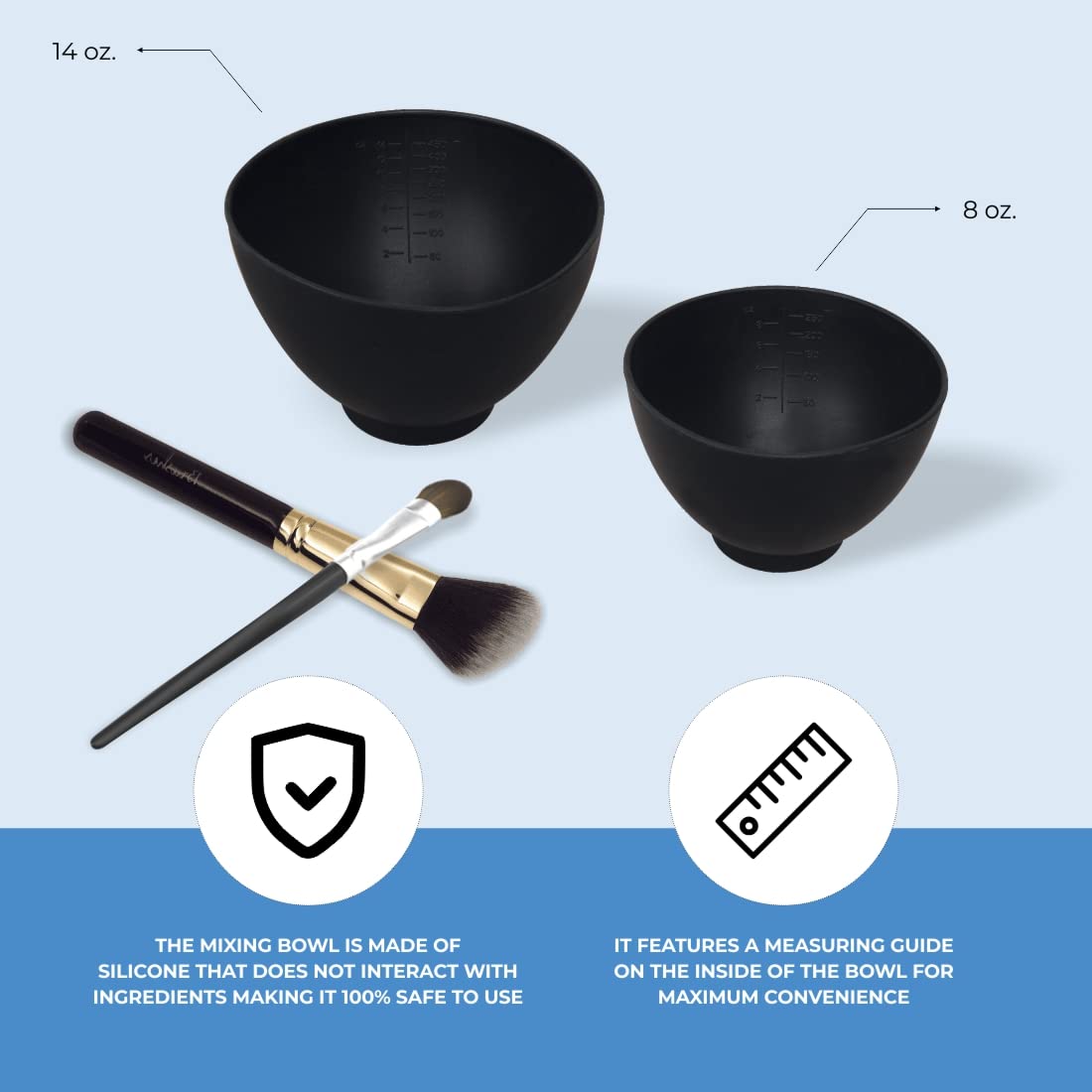 ForPro Professional Collection silicone mixing bowl black easy-clean dishwasher-safe design.