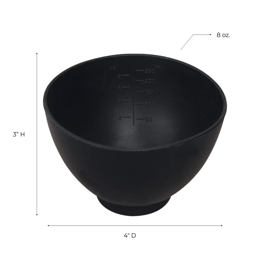 ForPro Professional Collection silicone mixing bowl black inside-measuring-guide aids accurate facial formulation.