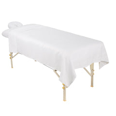 ForPro Professional Collection wrinkle-resistant microfiber sheets dry quickly for busy studios.