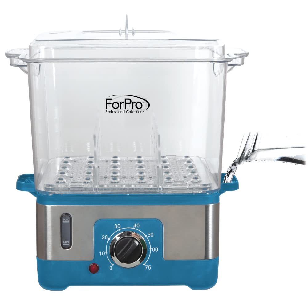 ForPro XL towel steamer with nine towels loaded for rapid service readiness.