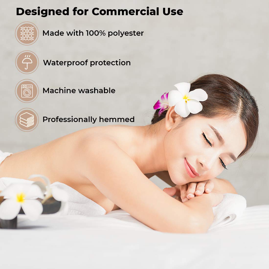 ForPro machine-washable massage sheet simplifies cleaning between clients.
