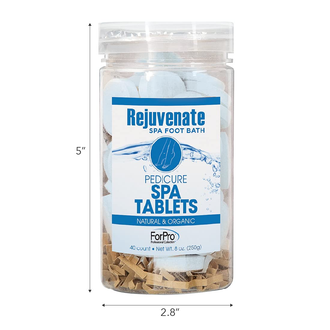 ForPro Rejuvenate Spa Foot Bath Tablet dissolving in water, quick pedicure prep