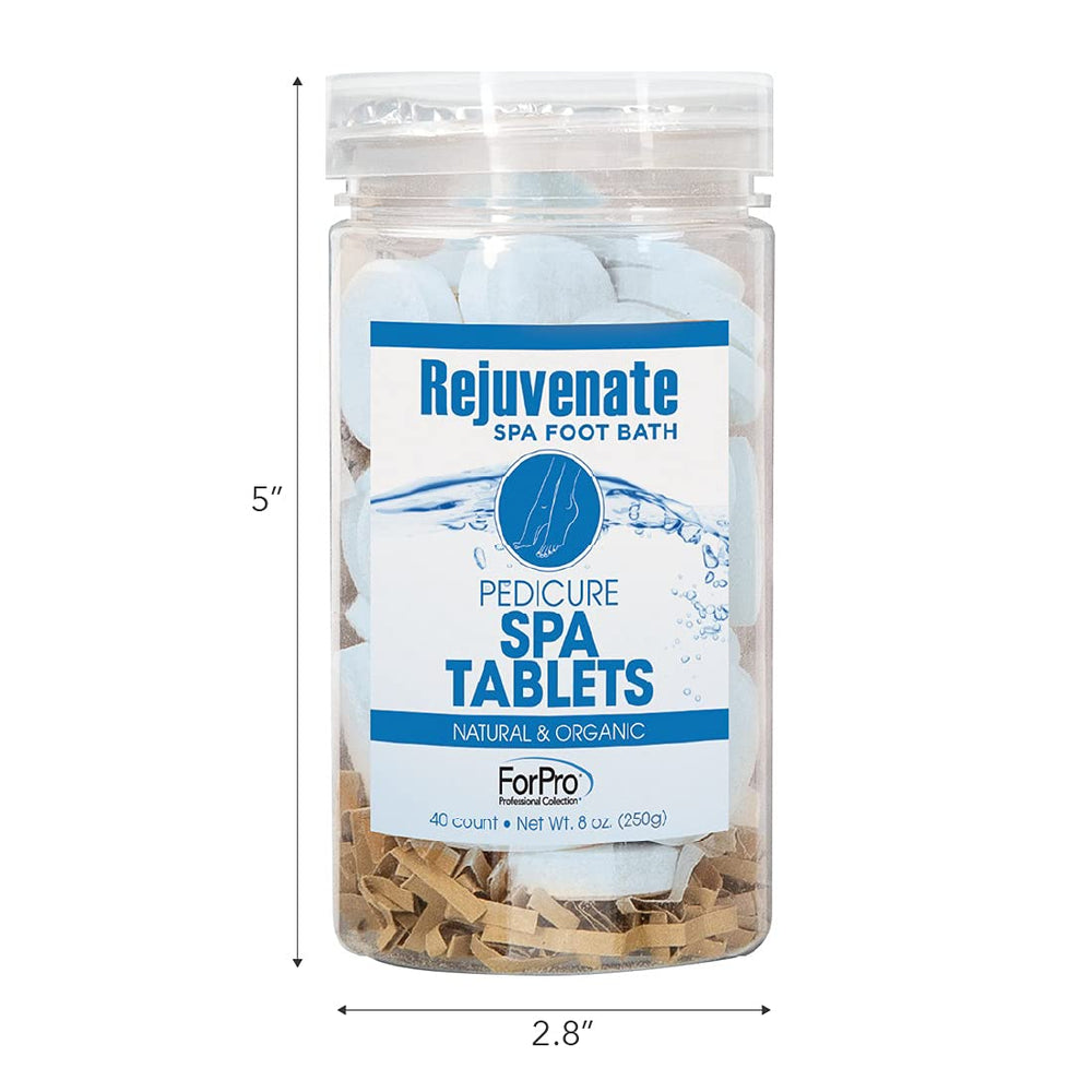 ForPro Rejuvenate Spa Foot Bath Tablet dissolving in water, quick pedicure prep