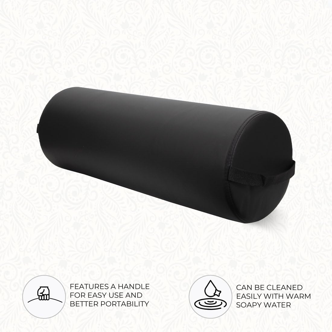 ForPro round bolster neck-support visualization during meditation or gentle stretches