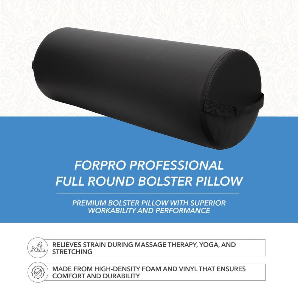 ForPro round bolster under-ankles positioning aids comfort during face-down stretches