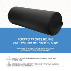 ForPro round bolster under-ankles positioning aids comfort during face-down stretches