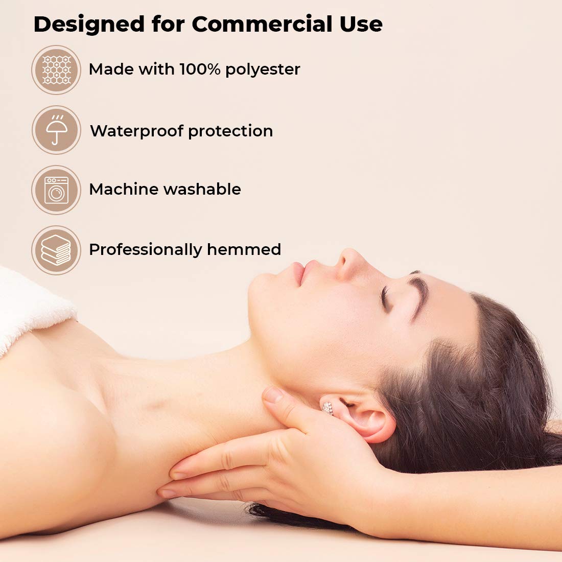 ForPro spa treatment sheet set shields tables during messy scrubs and oils.