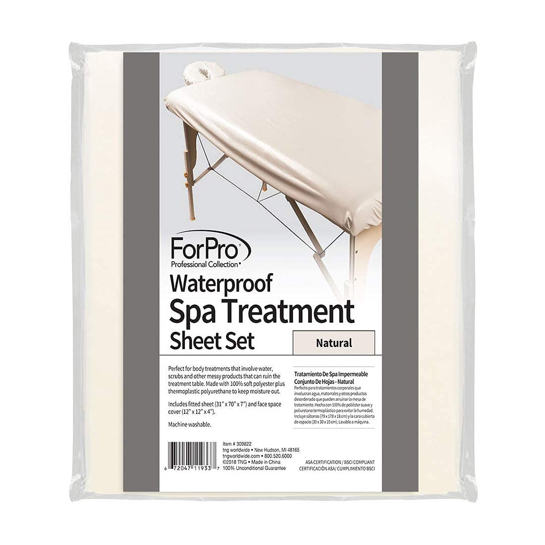 ForPro tight-fit massage fitted sheet provides secure coverage on standard tables.