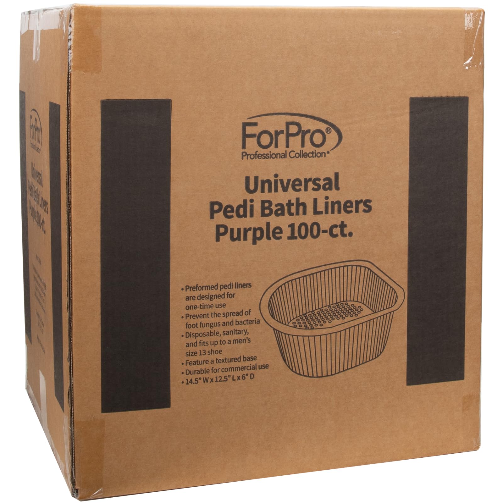 ForPro Universal Pedi Bath Liners compact packaging simplifies disposal between clients.
