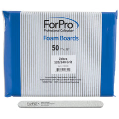 ForPro Zebra foam board coarse 120 grit side for fast nail shaping and smoothing.