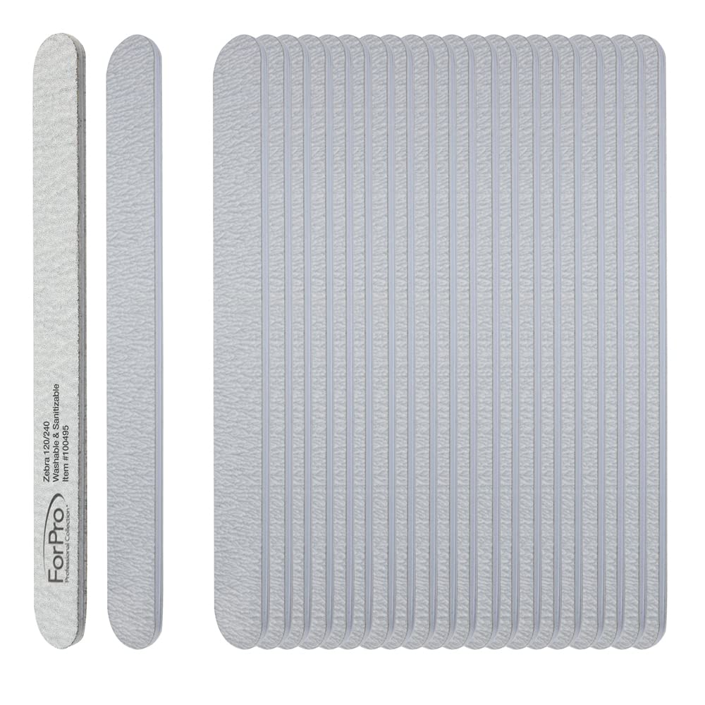 ForPro Zebra foam board fine 240 grit side for smooth nail edges.