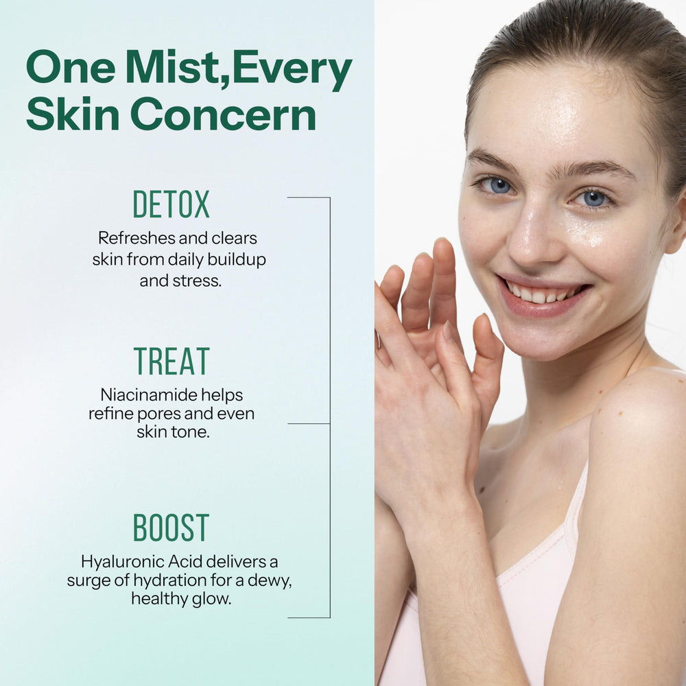 Fortify Skincare makeup-setting spray providing natural finish.