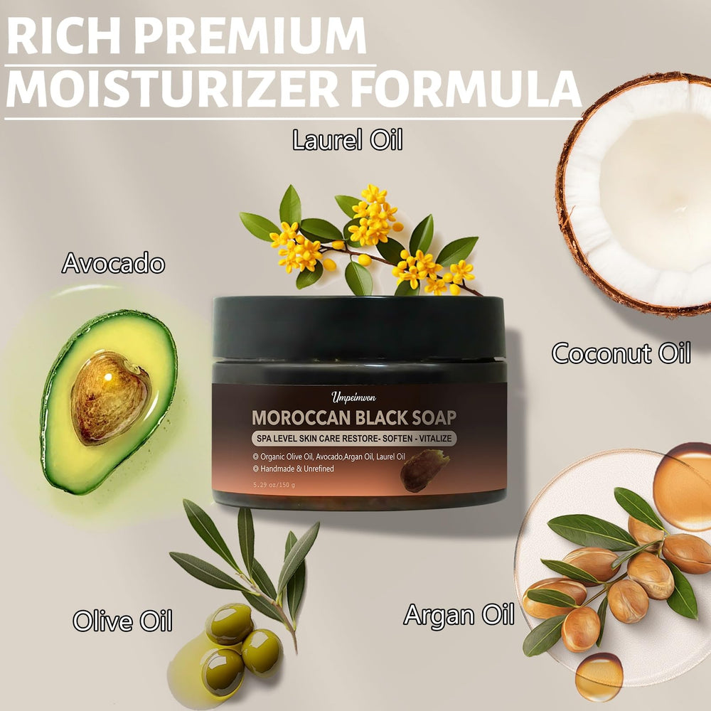 Forvirness Moroccan Black Soap for face and body cleansing.