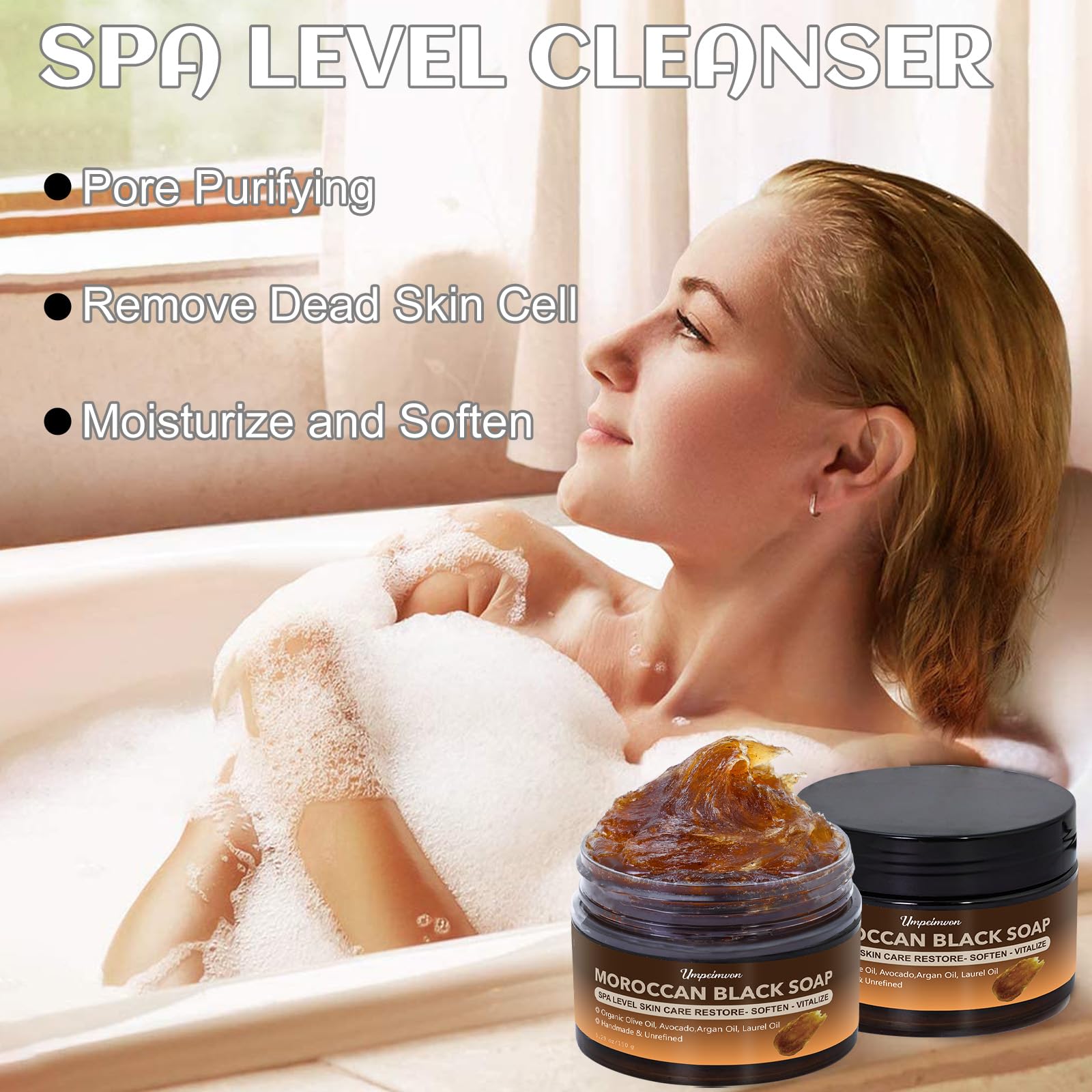 Forvirness Moroccan Black Soap hammam foam shot showing exfoliating lather.