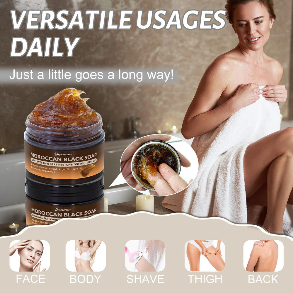 Forvirness Moroccan Black Soap fragrance-free label for fragrance-free care.