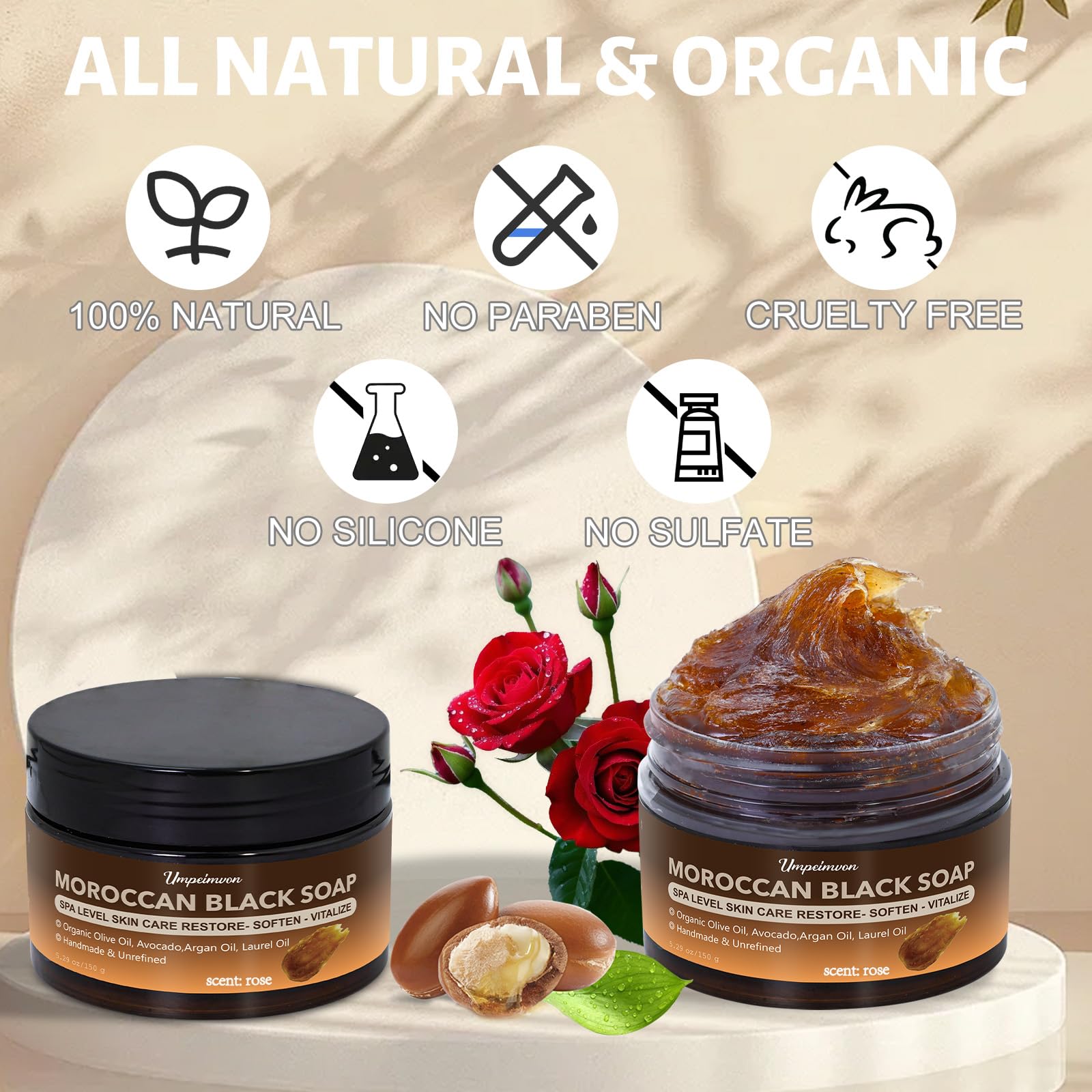 Forvirness organic blend of olive, avocado, argan, laurel nourishes skin.