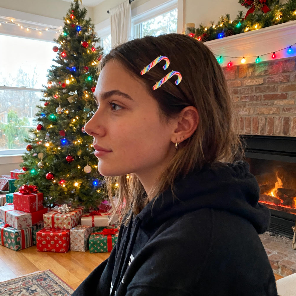 Fosrisix candy cane clip stacked for a bold, festive statement