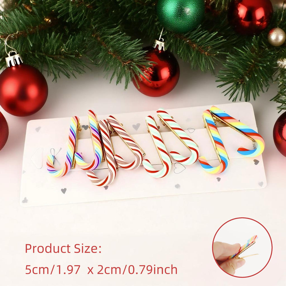 Fosrisix candy cane clip worn with a ponytail for easy festive styling