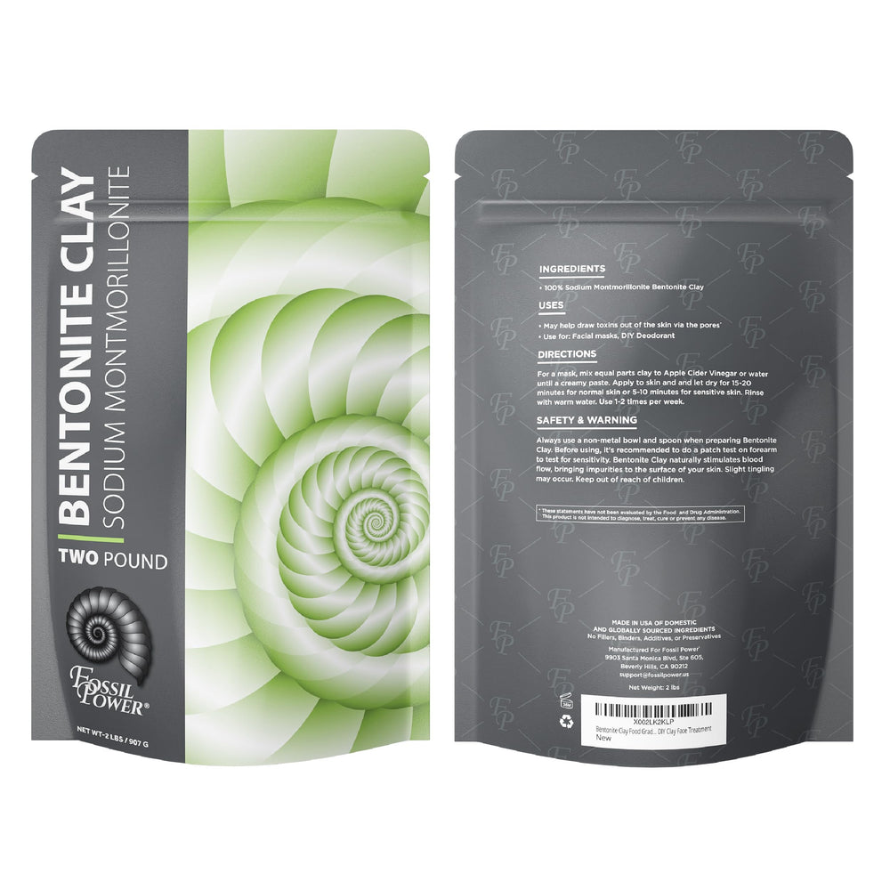 Fossil Power clay texture close-up ideal for natural masks.