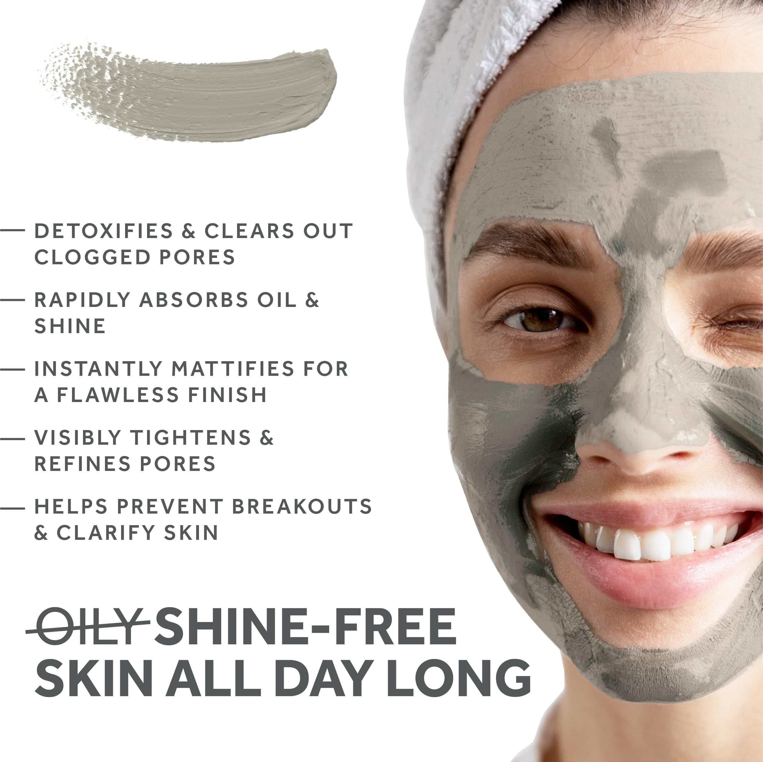 Fossil Power face mask Bentonite Clay close-up for pore cleansing ideas.