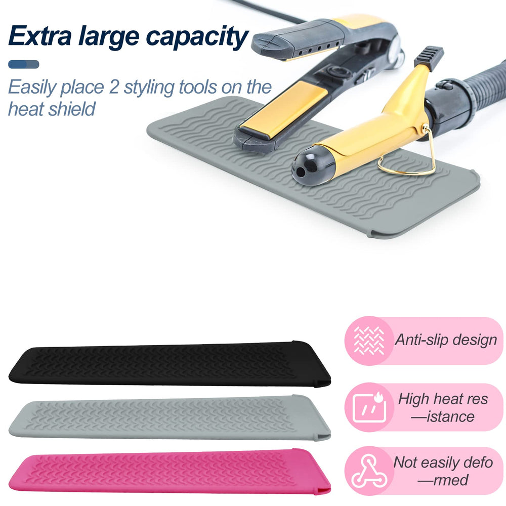 Fouews skid-proof texture prevents slips during heat styling.