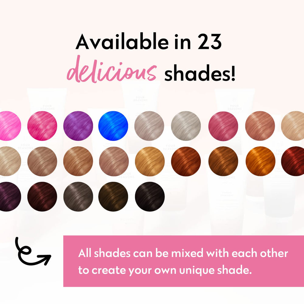 Four Reasons Color Mask Coffee deep pigment close-up on dark hair