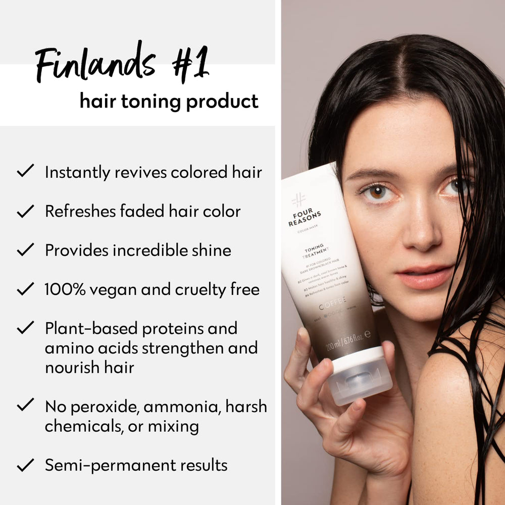 Four Reasons Color Mask Coffee vegan formula supports shine