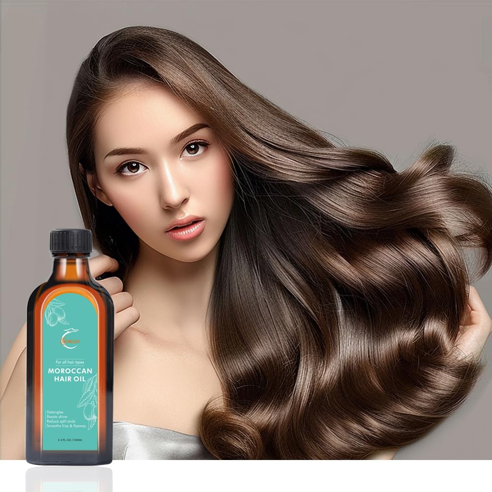 Fovcos Moroccan Argan Treatment Oil on hand, concentrated repair.