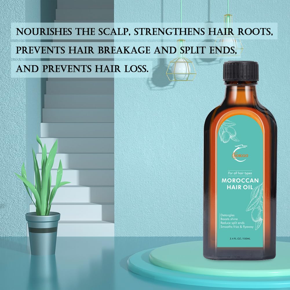 Fovcos Argan Oil used as leave-in conditioner for heat protection.