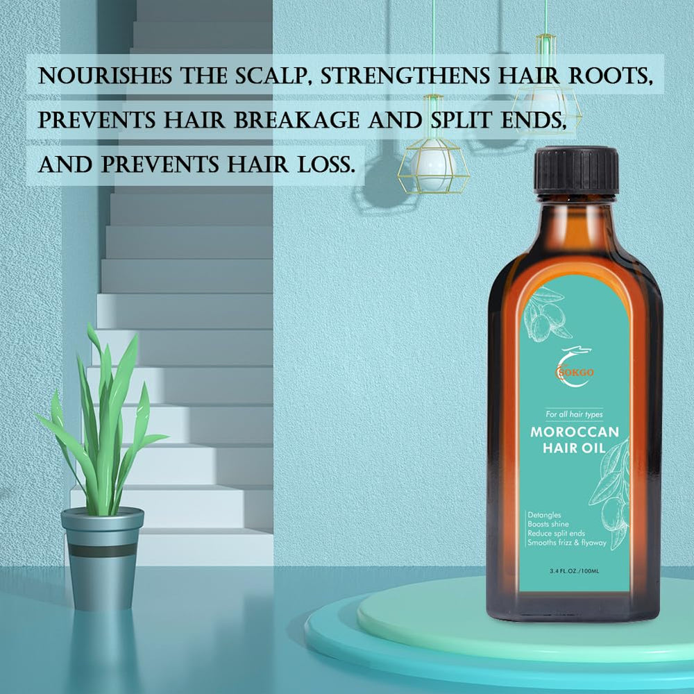 Fovcos Argan Oil used as leave-in conditioner for heat protection.