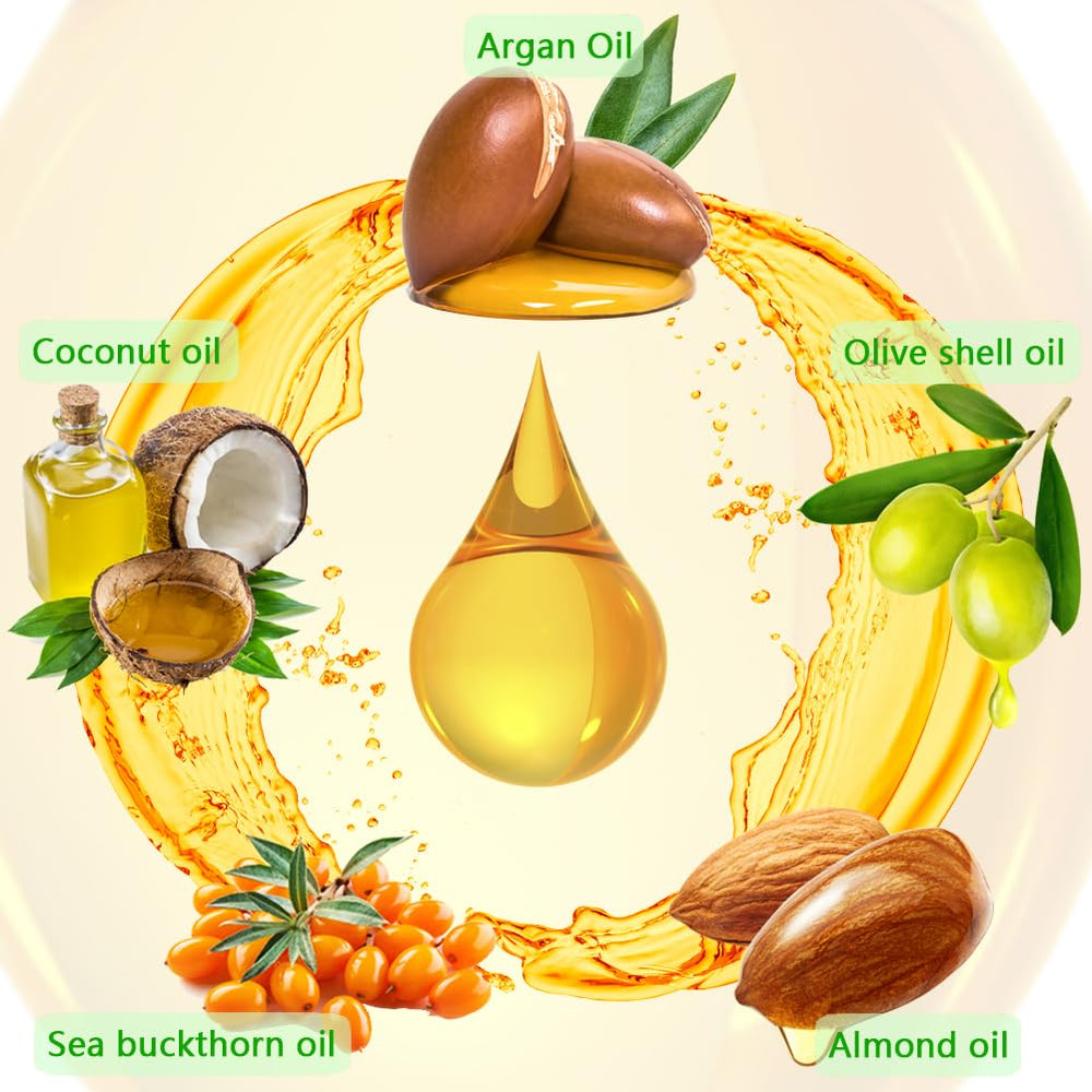 Fovcos Argan Treatment Hair Oil packaging highlights sulfate-free formula.