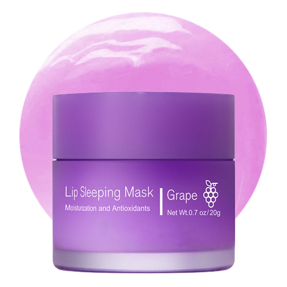Fovcos Sleeping Lip Mask jar close-up showing rich moisture for overnight lip care.