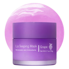 Fovcos Sleeping Lip Mask jar close-up showing rich moisture for overnight lip care.