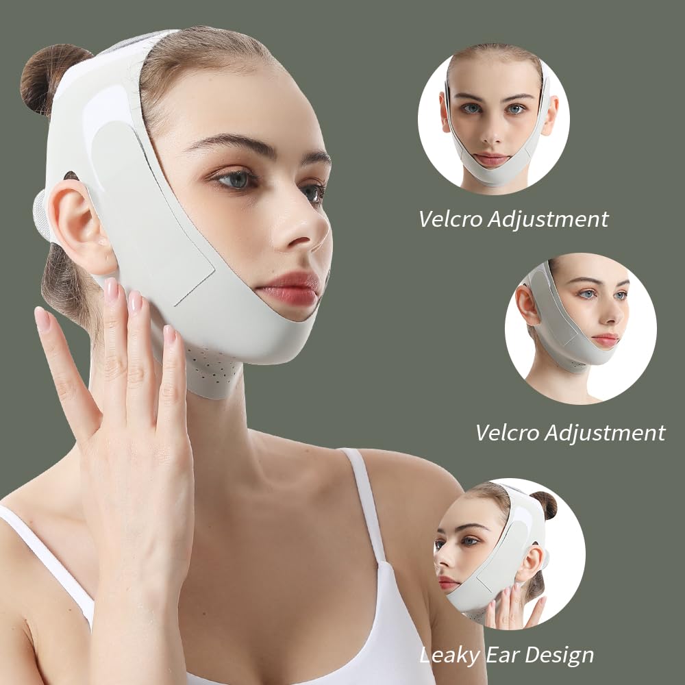 Fovcos V Line Lifting Mask adjustable belt with Velcro for secure fit