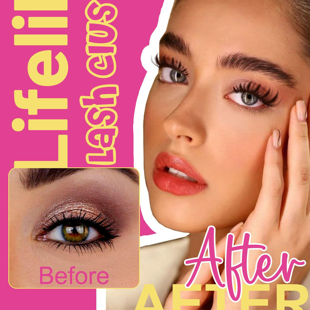 Fowendia lash brush tool helping to blend clusters with natural lashes.