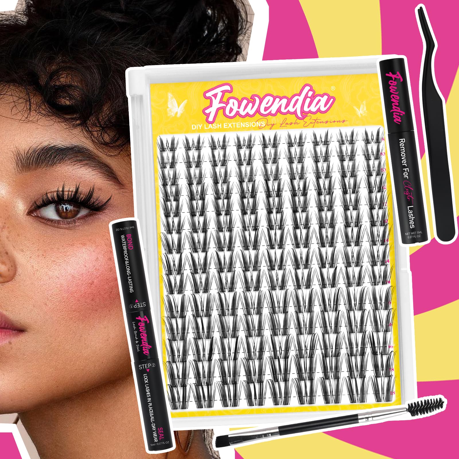 Fowendia Freya lash sealer bottle adds waterproof hold.