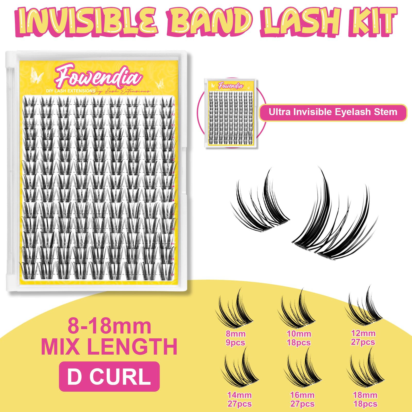 Fowendia premium born soft lashes made with shape-memory PBT for lasting curl.