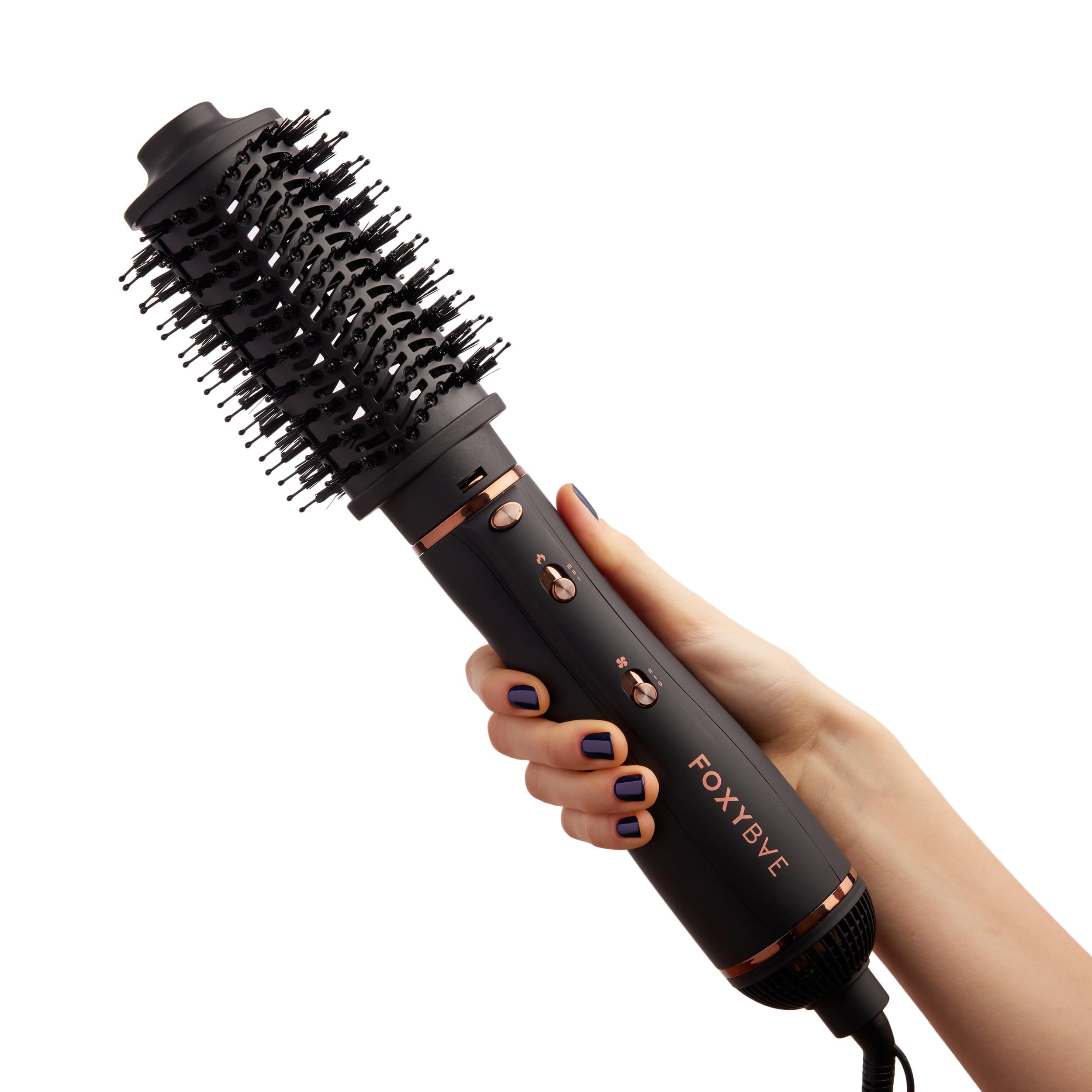 FoxyBae 24-inch blowout brush in use delivering smooth, voluminous blowouts.