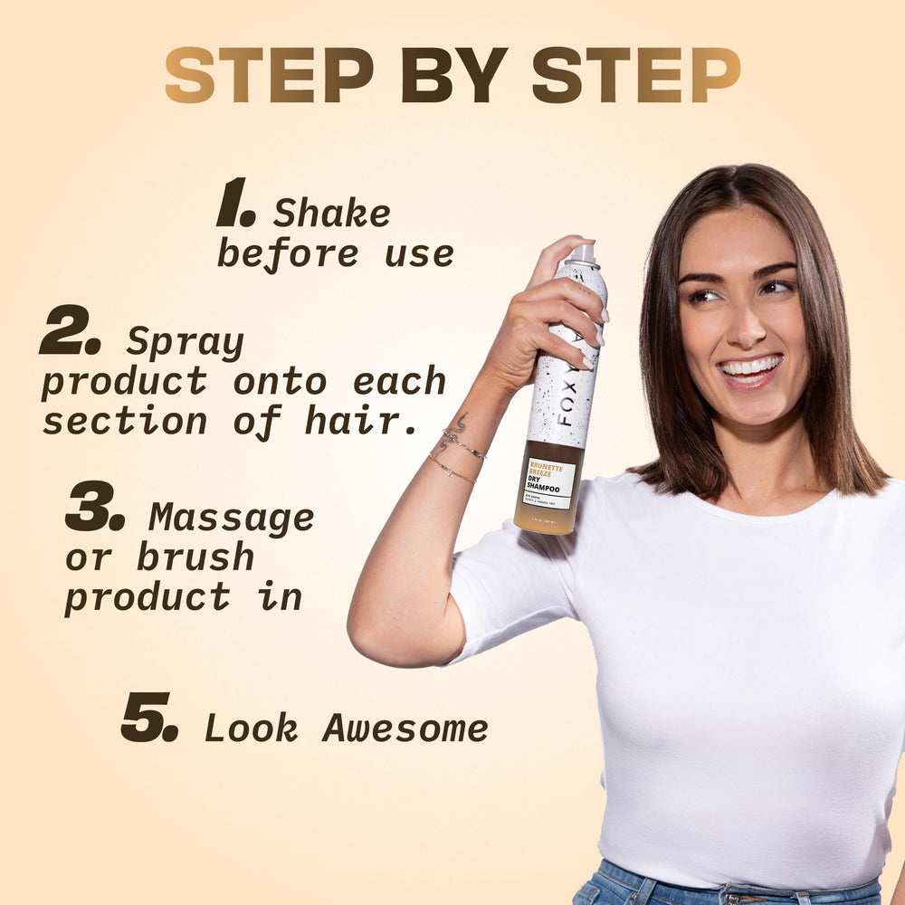 FoxyBae Brunette Breeze biotin-zeolite formula absorbing oil and odors