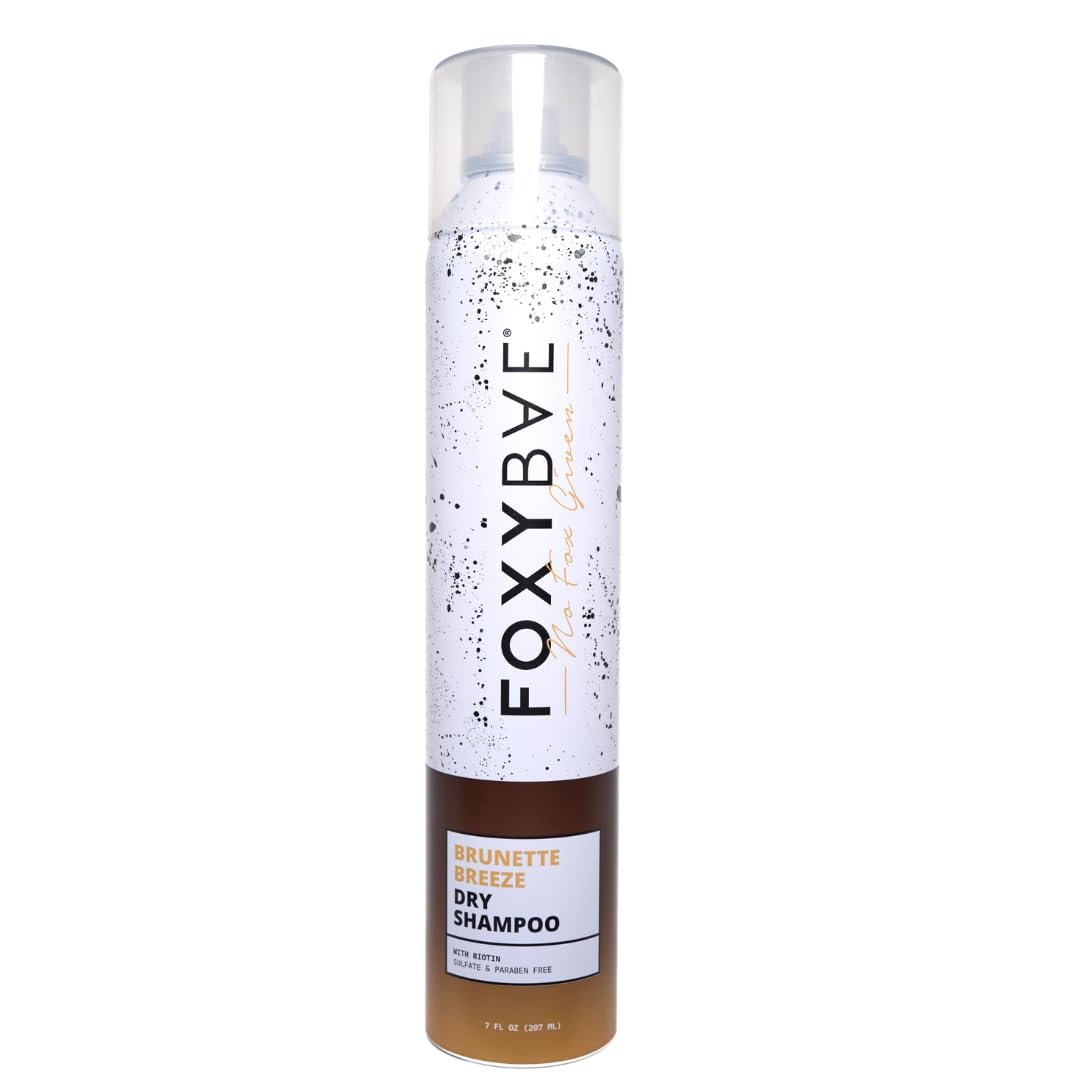 FoxyBae Brunette Breeze dry shampoo bottle ready to refresh brunette hair