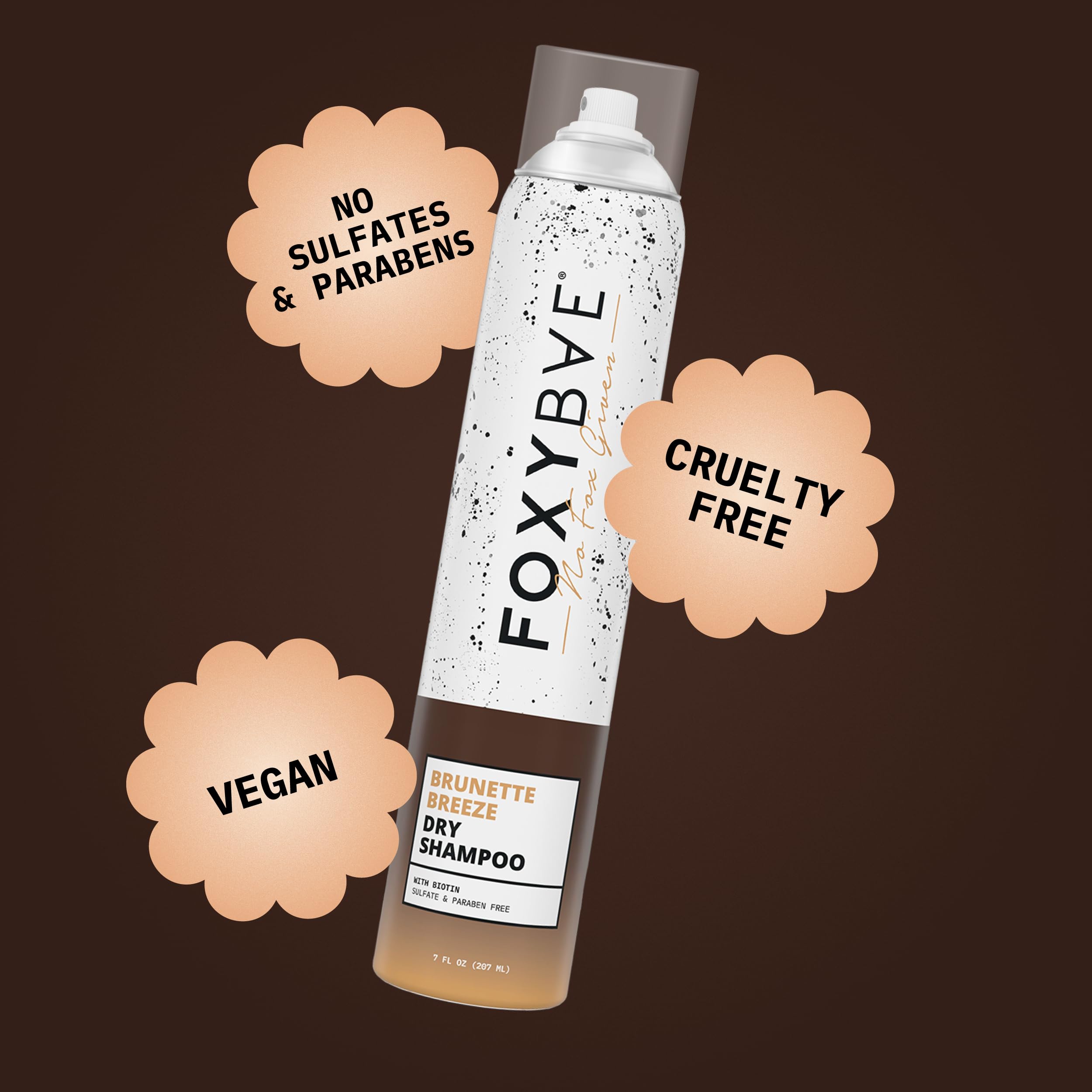 FoxyBae Brunette Breeze packaging highlights USA-made, eco-conscious formulation