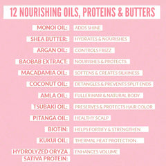 FoxyBae California Dreamin' ingredients close-up highlights biotin, amla, and baobab for nourishing care