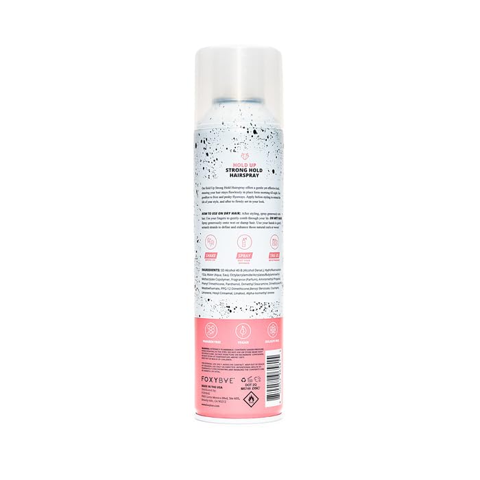 FoxyBae 8oz bottle label highlights premium ingredients and flexible hold