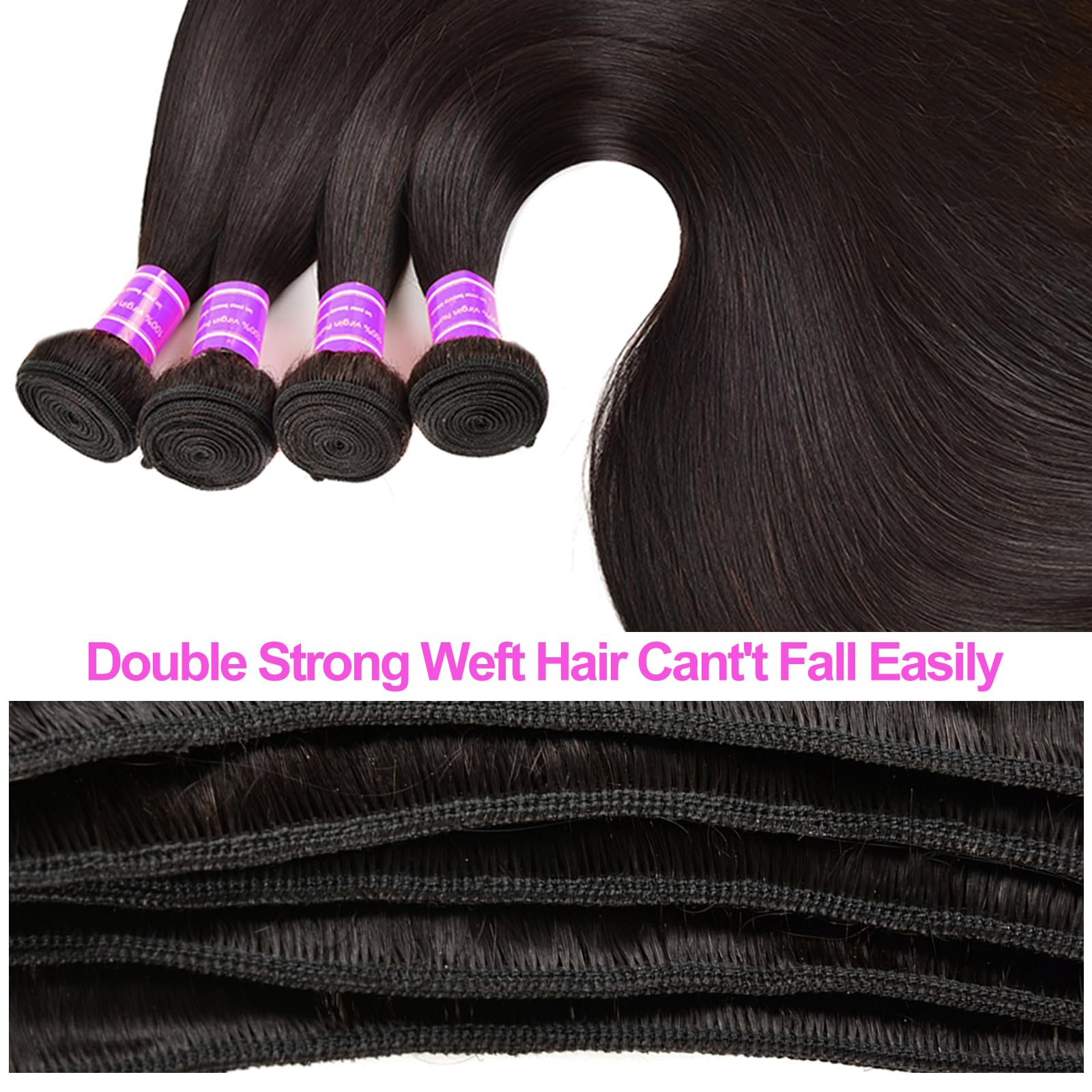 fphko straight hair packaging image signals premium virgin hair quality.