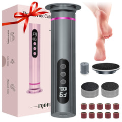 FQOIUD electric feet callus remover front view for comfortable handling and precise control.