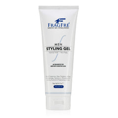 Fragfre fragrance-free men hair gel bottle ready for fragrance-free styling on sensitive skin.