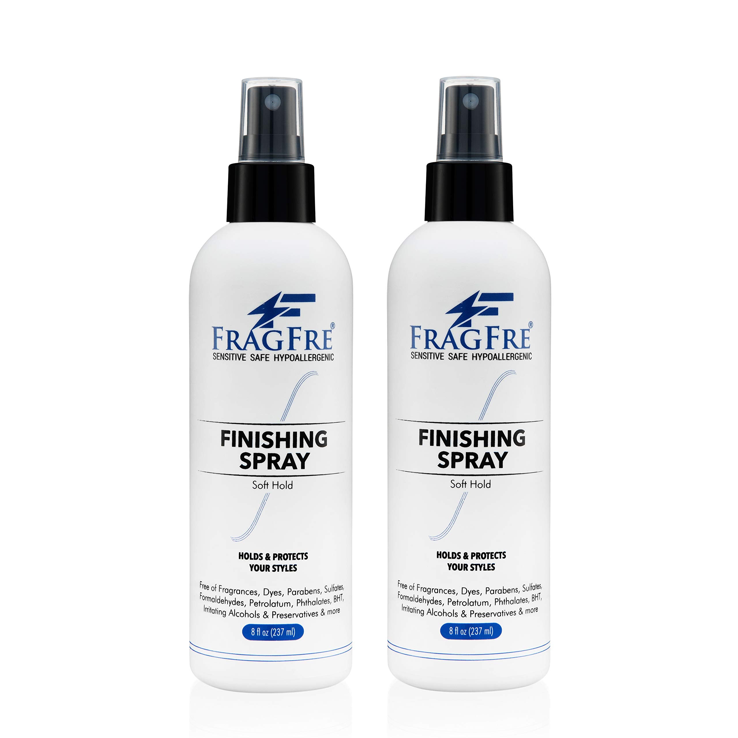 FRAGFRE gluten-free hair spray shown protecting hair from humidity