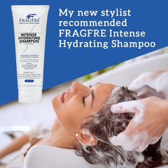 FRAGFRE Intense Hydrating Shampoo bottle pump close-up highlights easy dispensing for convenient use.